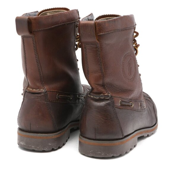 POLO Ralph Lauren Whitsand Leather Boots Brown Lace Up Winter Outdoors Unisex - Picture 4 of 12